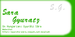 sara gyuratz business card